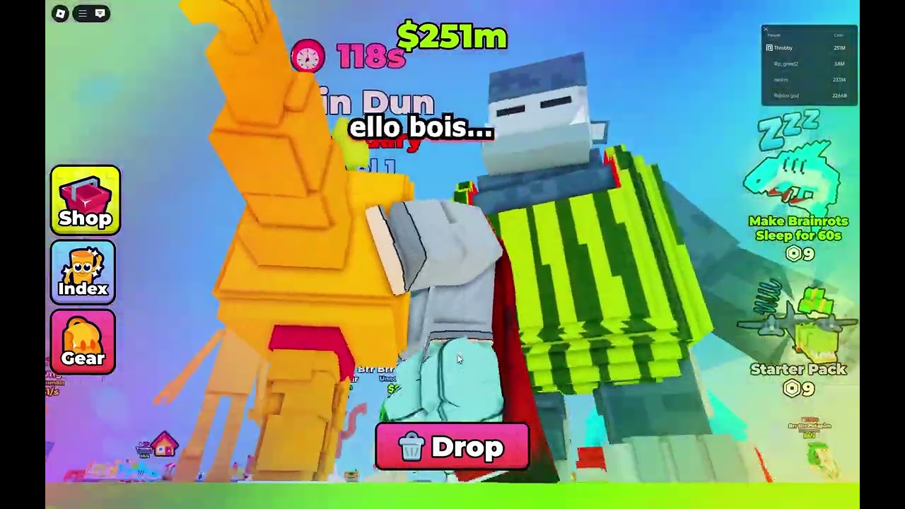 I stole the best mythic brainrot and become the top player! Roblox Don't Wake the Brainrots!