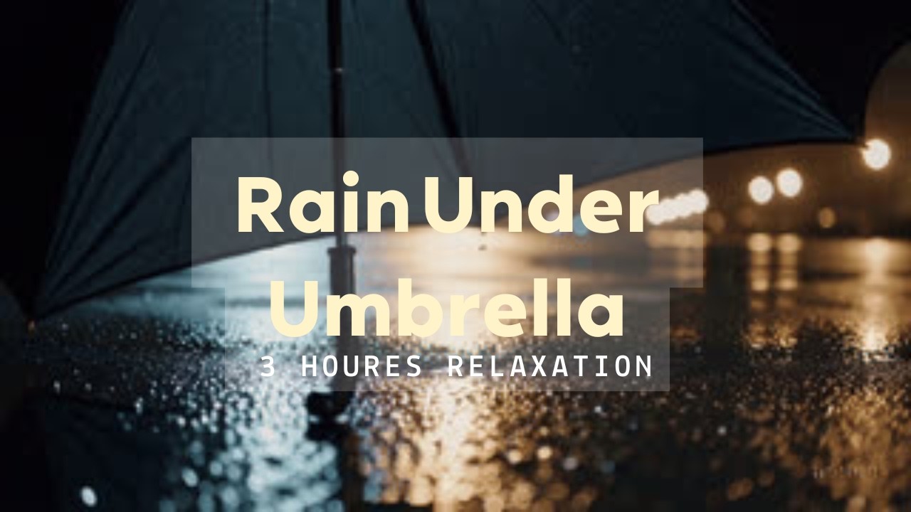 Night Rain Under the Umbrella  🌙 3 Hours of Relaxing Rain Sounds