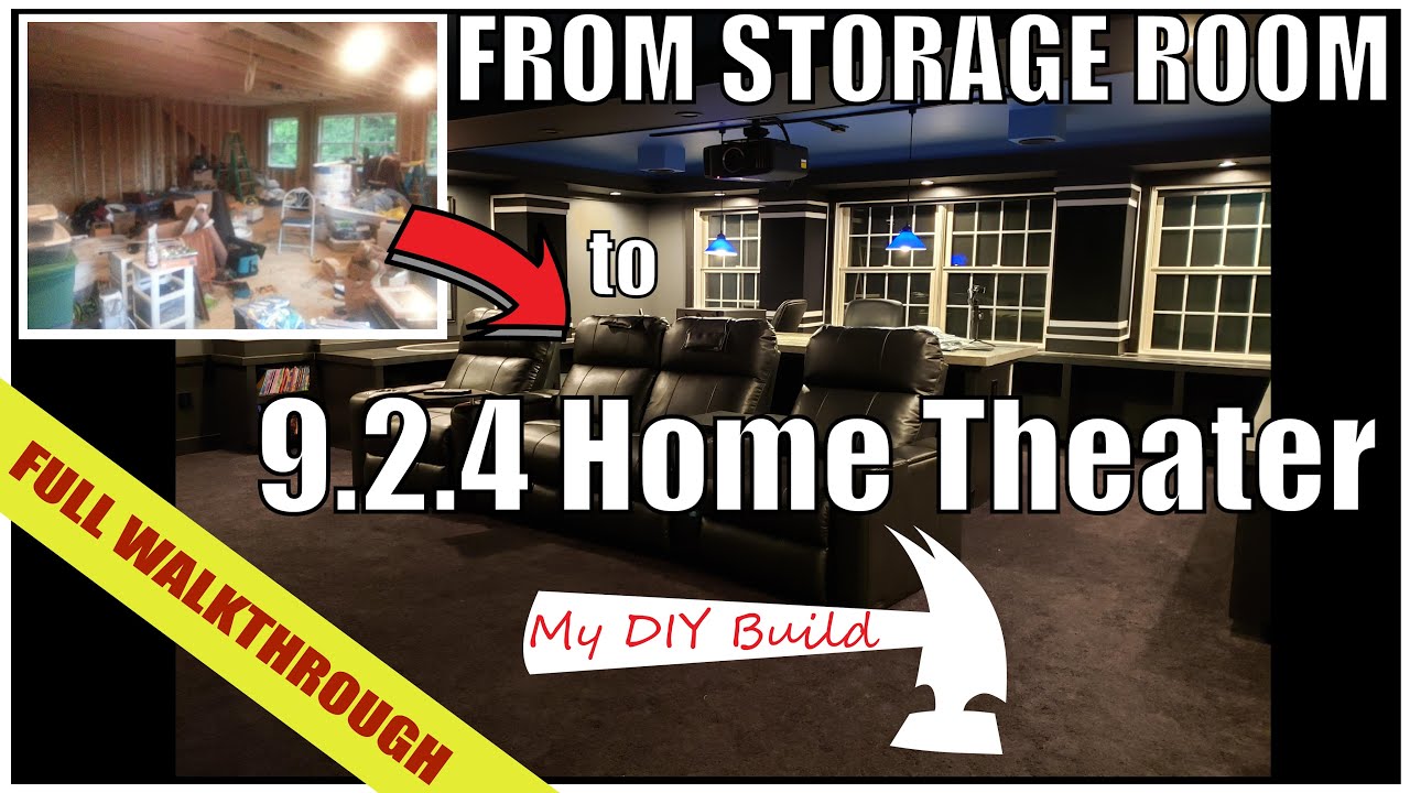 Turning a Messy Storage Room into an AWESOME 9.2.4 HOME THEATER | Full DIY Build Walkthrough