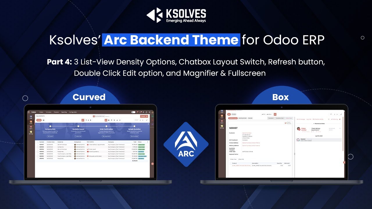 Odoo Arc Backend Theme, Part-4: 3 List-View Density Options, & other features by Ksolves