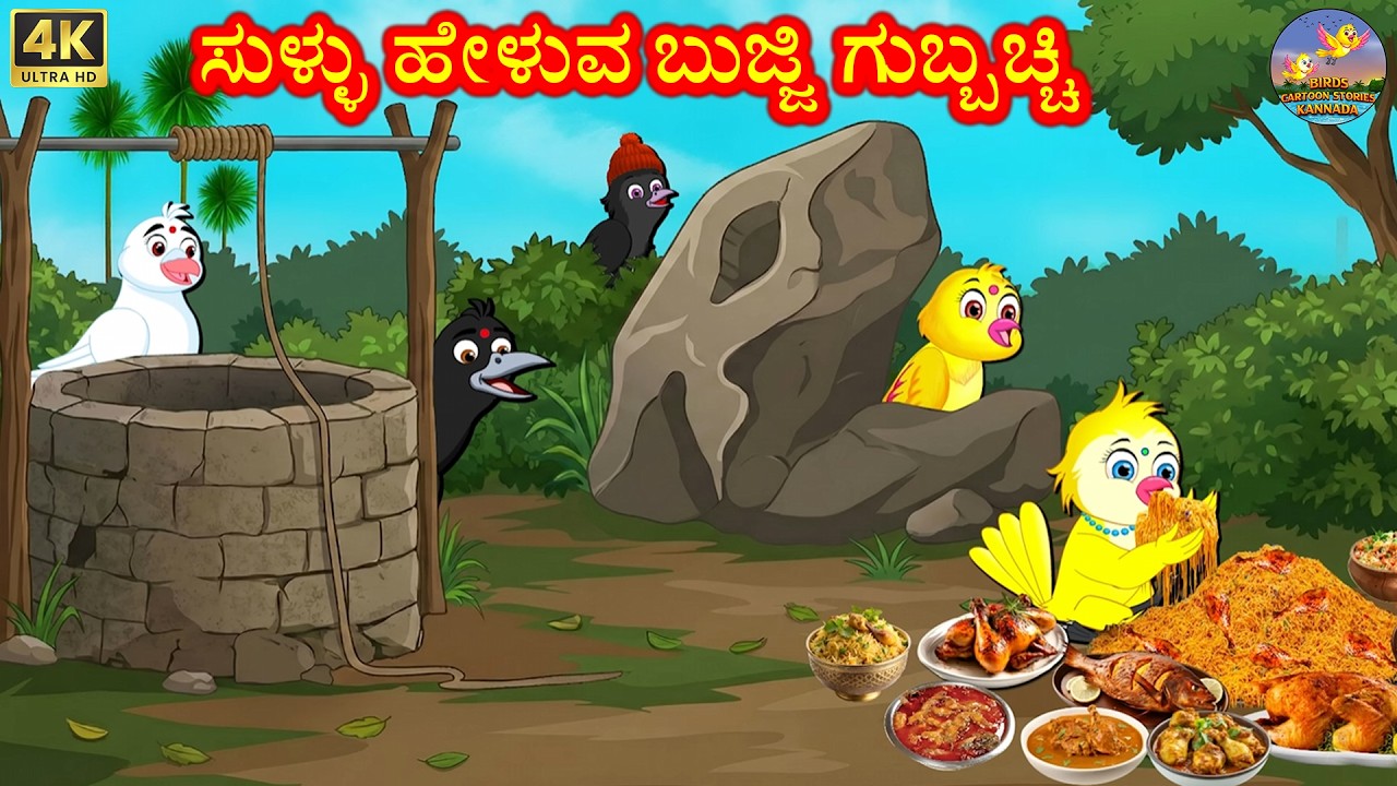 ಸುಳ್ಳು ಹೇಳುವ ಬುಜ್ಜಿ ಗುಬ್ಬಚ್ಚಿ KANNADA MORAL STORIES | BIRDS CARTOON STORIES KANNADA