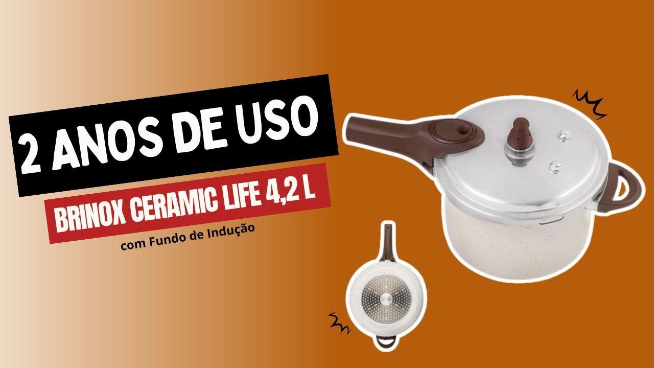 PANELA DE PRESSÃO BRINOX CERAMIC LIFE APOS 2 ANOS DE USO, COR VANILLA - MOSTREI TUDO