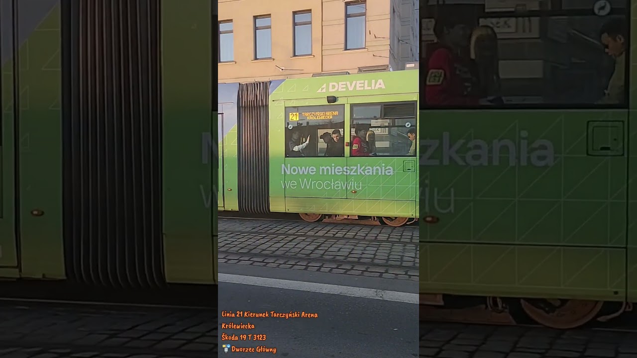 Linia 21 Kierunek Tarczyński Arena Kr&oacute;lewiecka&Scaron;koda 19 T 3123🚏Dworzec Gł&oacute;wny