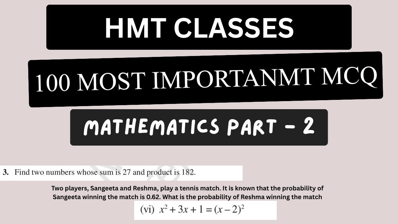MATHEMATICS 100 MCQ PART 2