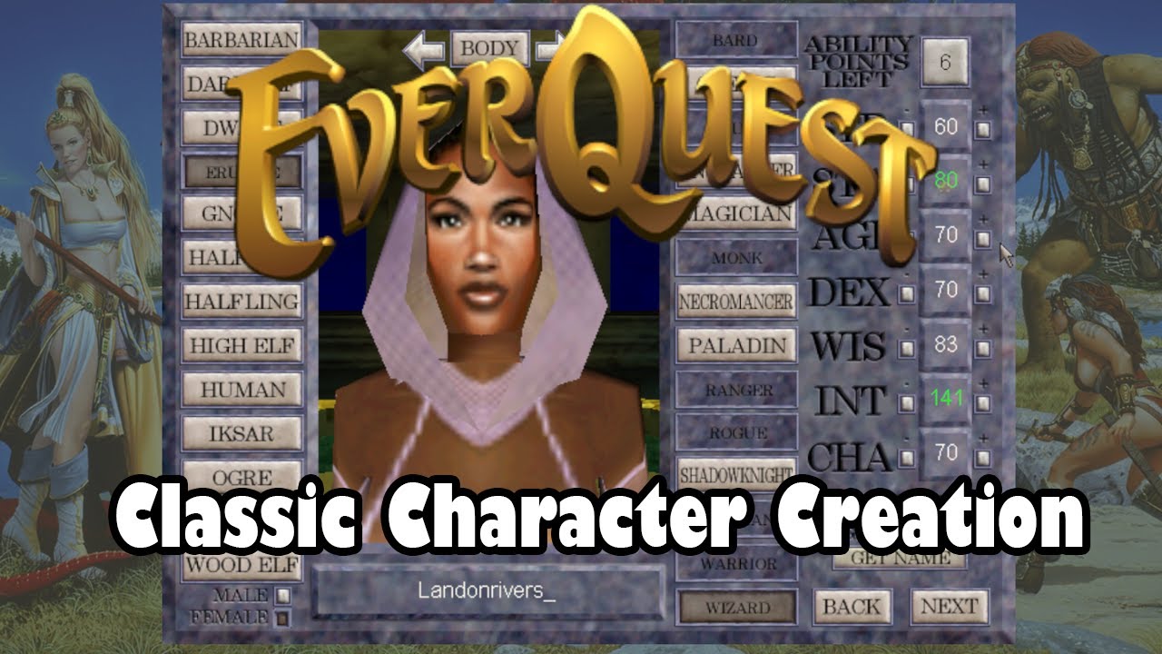 Everquest Classic - Original Character Selection Experience [EQClassic]