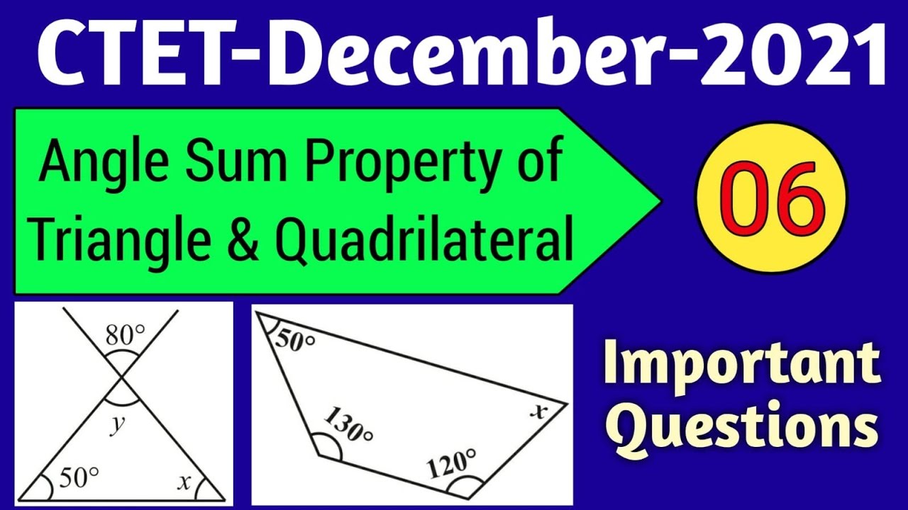 Angle Sum Property of Triangle || Important questions for CTET/UPTET/SUPERTET-2021