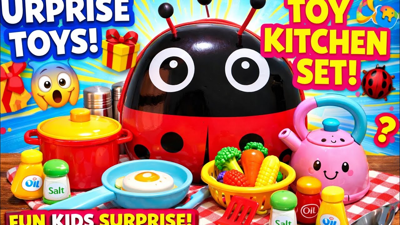 Opening Ladybug Bag! Fun Toy kitchen Surprise for  Kids 🎁