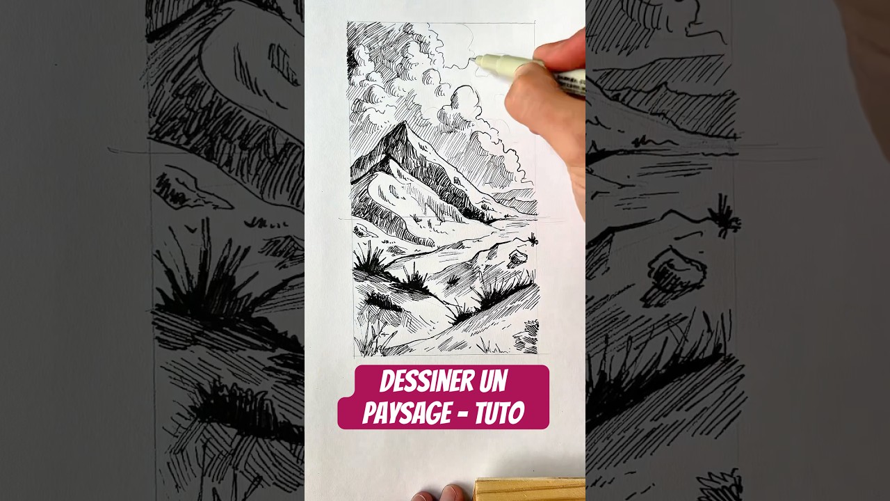 Dessiner un paysage ✏️ #tutodessin #dessin #mangaka #coursdedessin #dessinfacile #dessiner #dessins