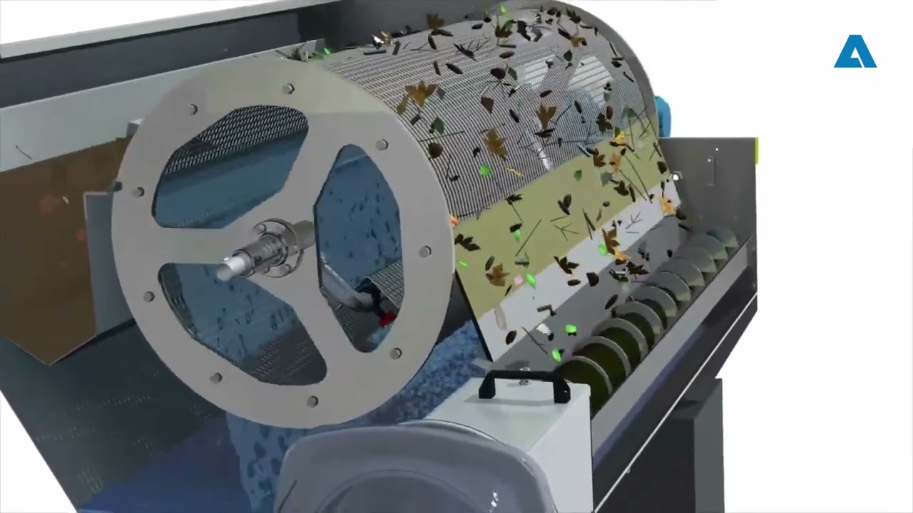 ANDRITZ Separation - Girapac - Rotating drum screen with screw compactor #moderniostechnologijos