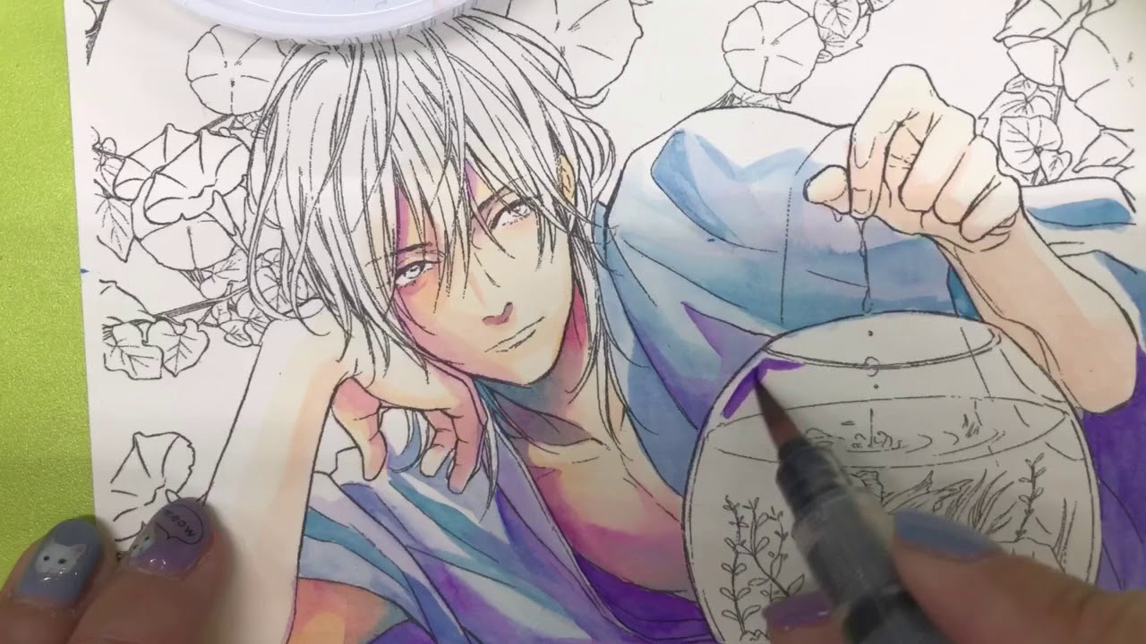 HOLBEINカラーインクで夏のイラスト描いてみた。