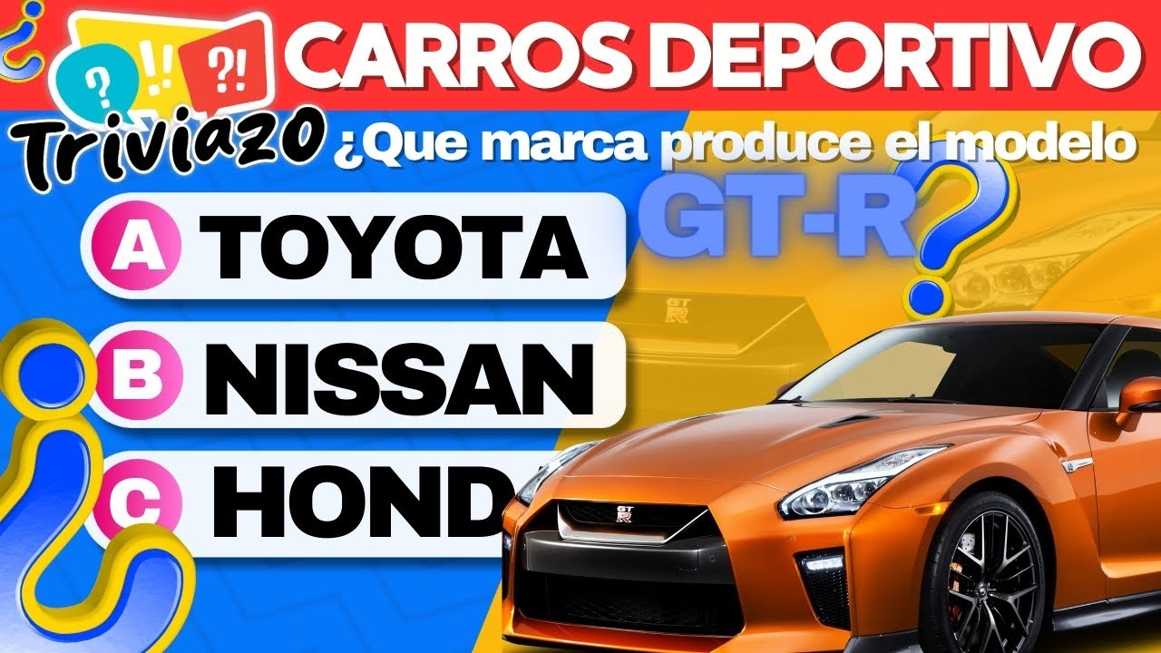 🔴35 Preguntas de carros deportivos🚗🤔 | &iquest;Cu&aacute;nto conoces de carros? |  Triviazo de Coches🟢🟡🔴