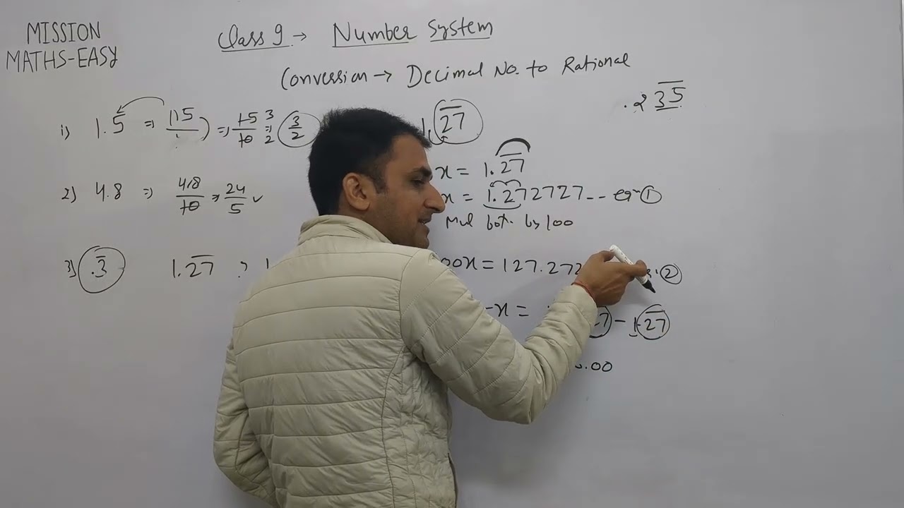 Number system Decimal to rational conversion exercise 1.3 Class 9 NCERT