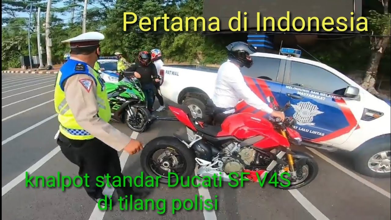 VIDEO VIRAL || knalpot standar DUCATI SF V4S di tilang polisi