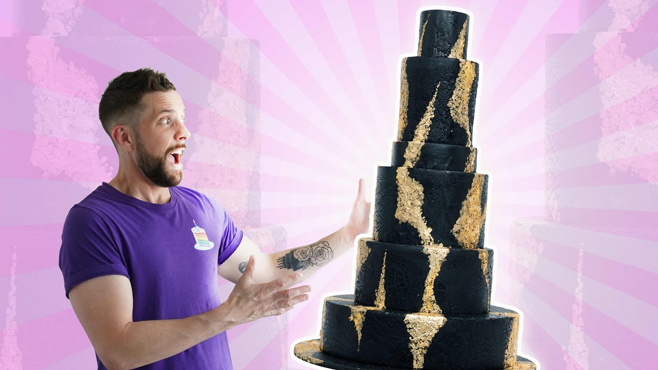 Black & Gold Wedding Cake - You've Been Desserted