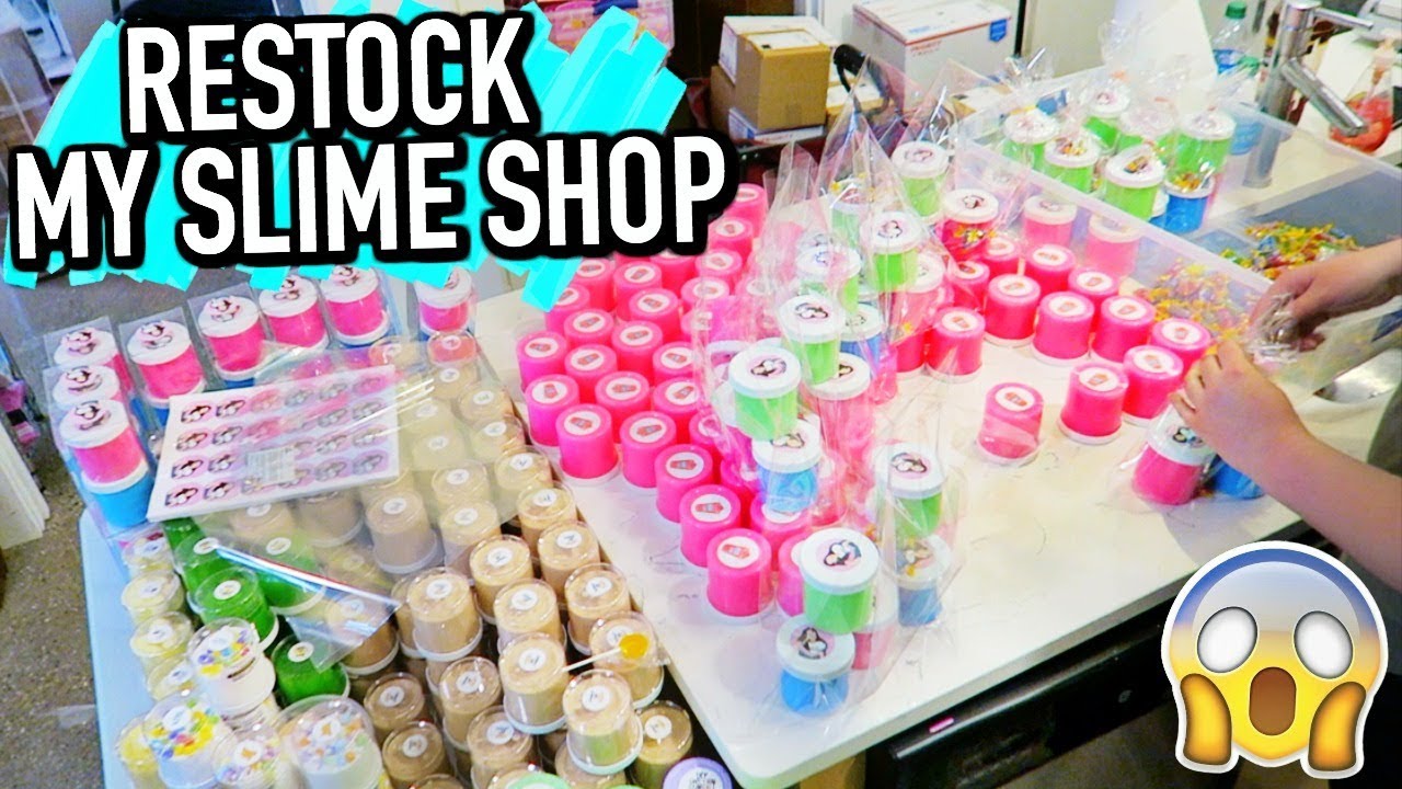 RESTOCK MY SLIME SHOP WITH ME FOR A SLIME CONVETION! Slime Warehouse Vlog
