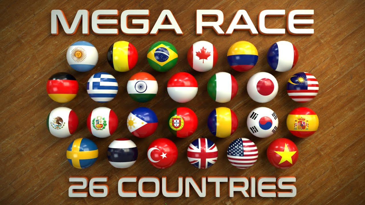 MEGA MARBLE RACE - 26 Countries. 10 Laps. 1 Winner. 🏁