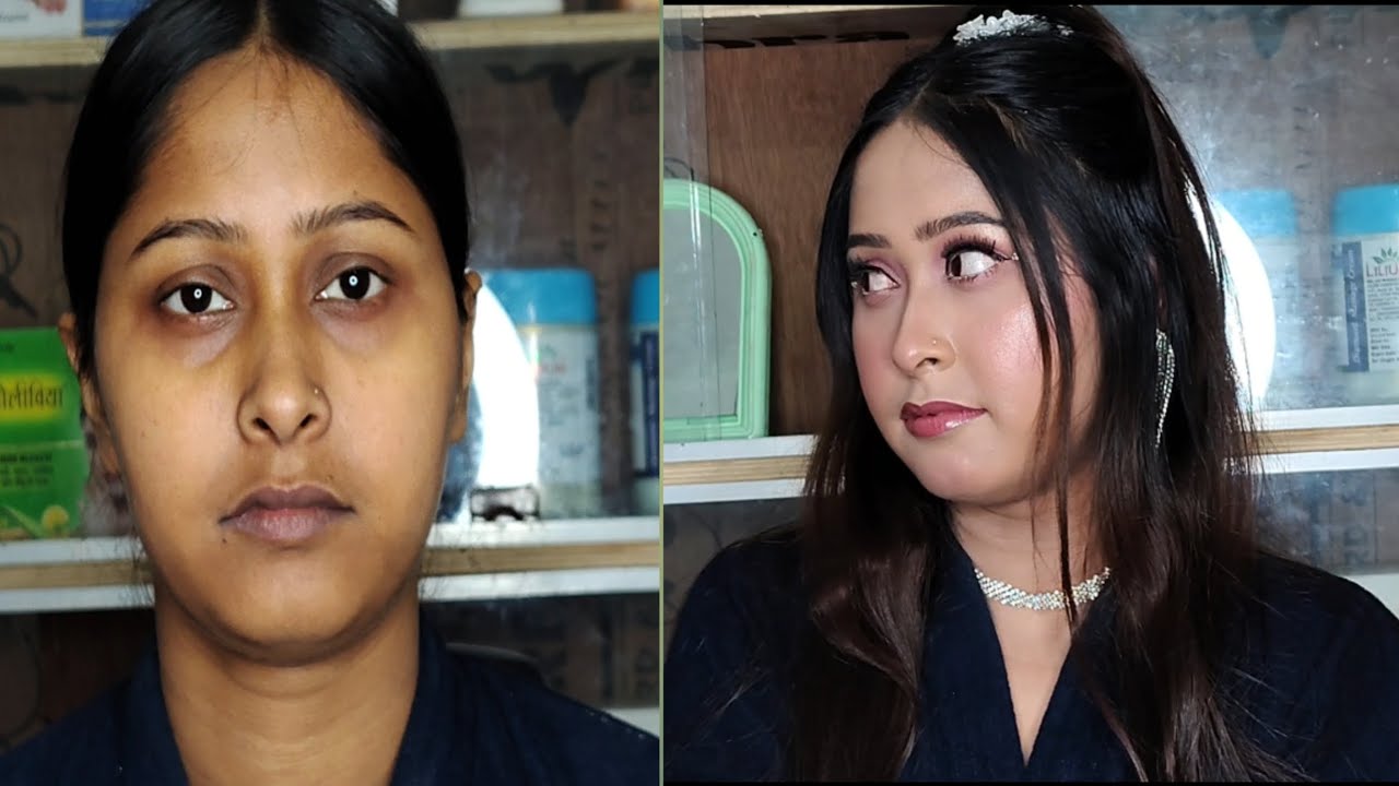 Glossy Engagement Makeup Tutorial  Step By Step Engagement Makeup Kaise Karen