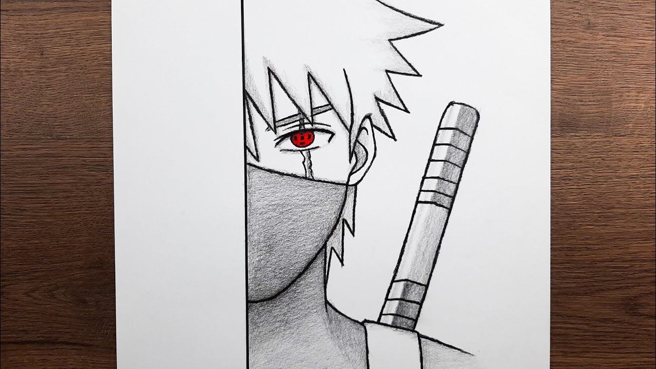 How to draw Kakashi - Easy anime drawing step by step tutorial
