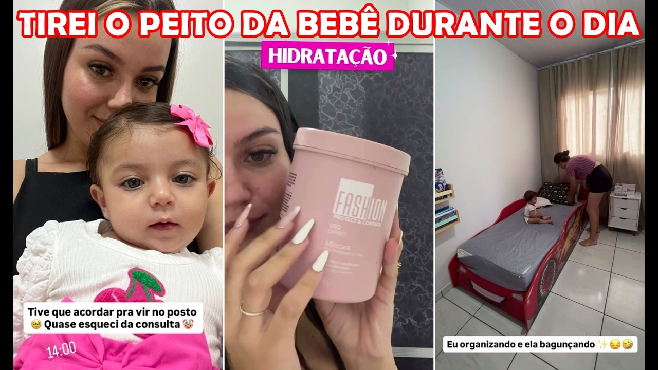 Lar da Ana: tirei o peito da bebê durante o dia + Umectação no cabelo + Organizando a casa