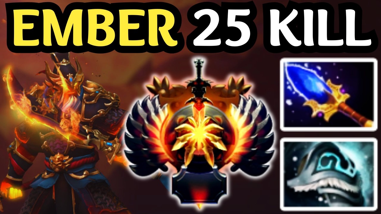 🔥 25 KILLS ... 0 DEATH ?! 😱 EMBER SPIRIT MIDLANE INSANE PLAY | DOTA 2 🔥