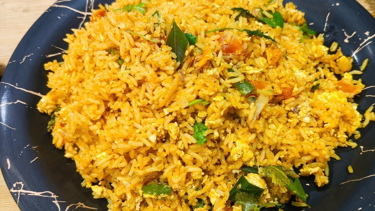 Simple and easy egg rice recipe in Telugu||egg rice||