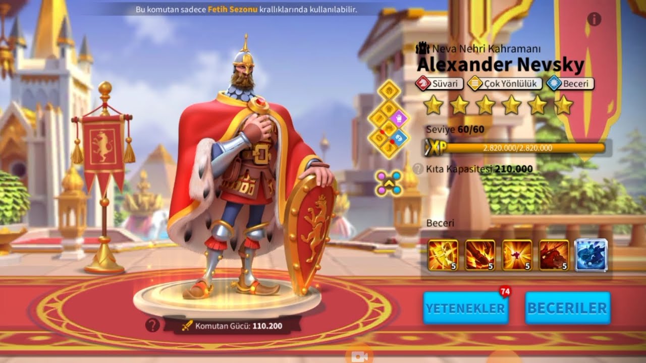 Nevsky skill tree yetenek ağacı (690 golden head) nevsky Full +Full