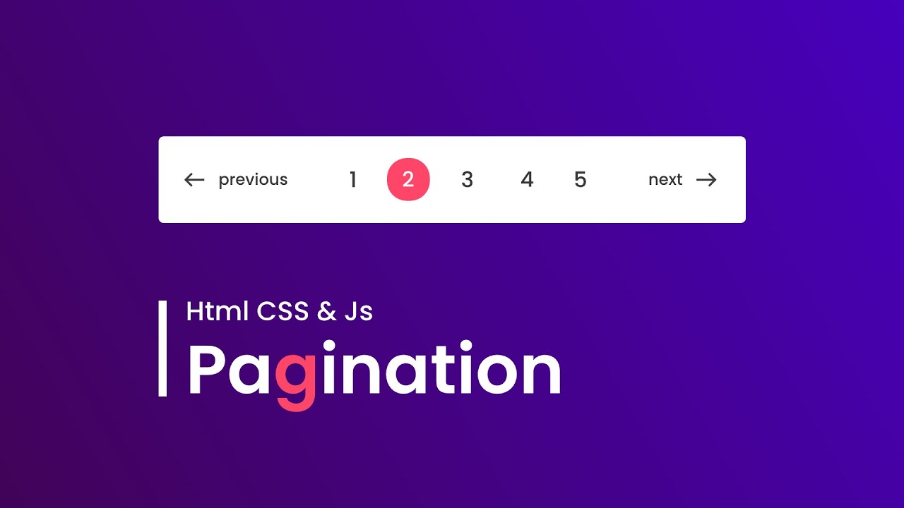 How To Make Pagination In Website Using HTML CSS And JavaScript