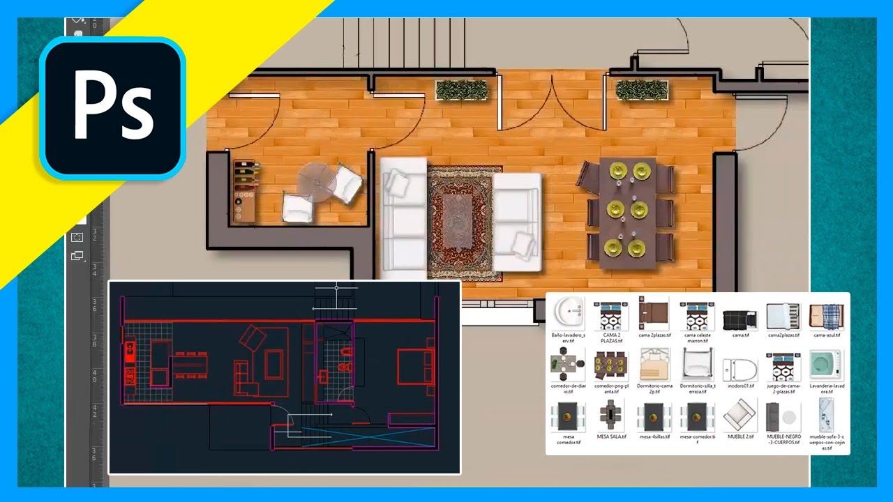 Cómo importar un plano de Autocad y pintarlo en Photoshop
