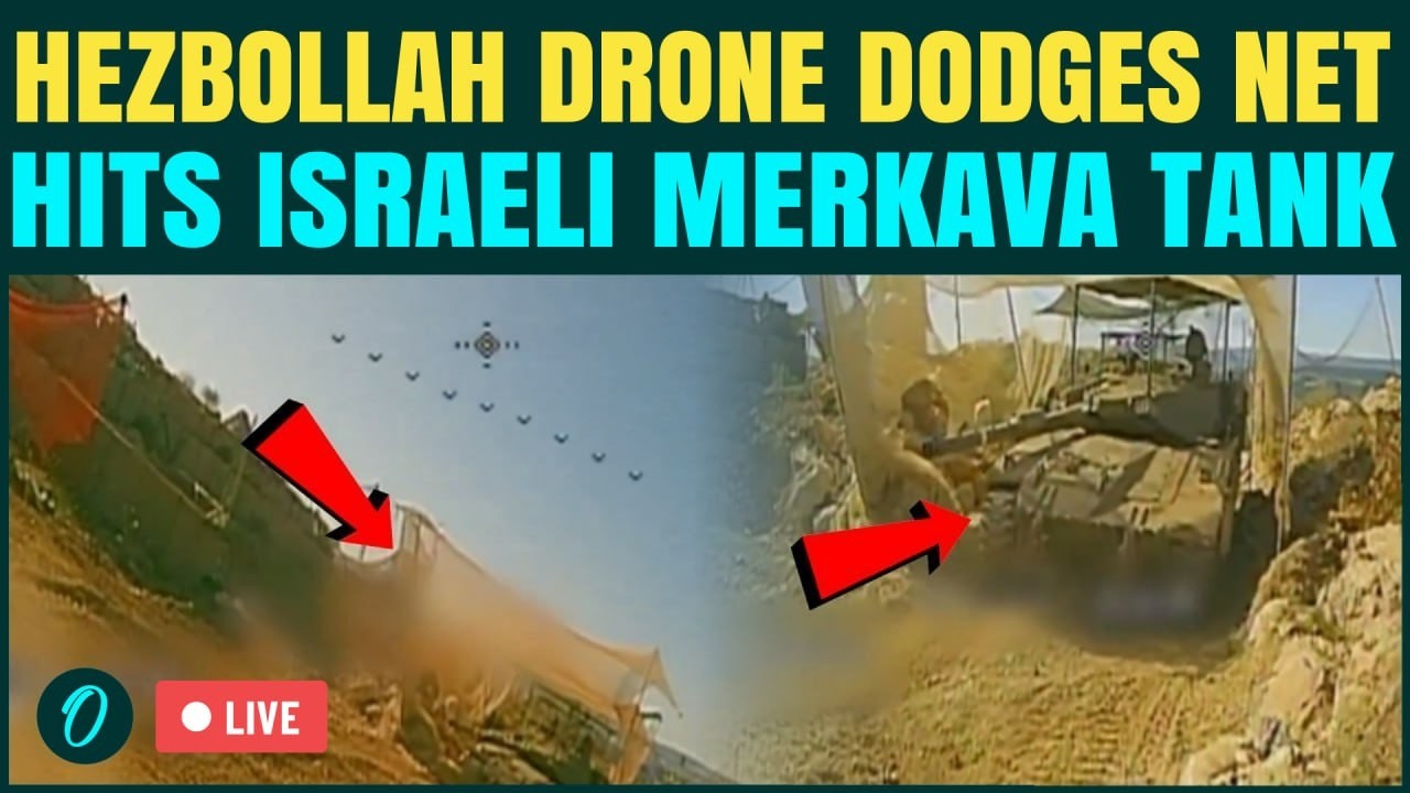 Hezbollah Drone ATTACKS Israeli Merkava Tank After EVADING Israel's Anti-Drone Shield | WATCH
