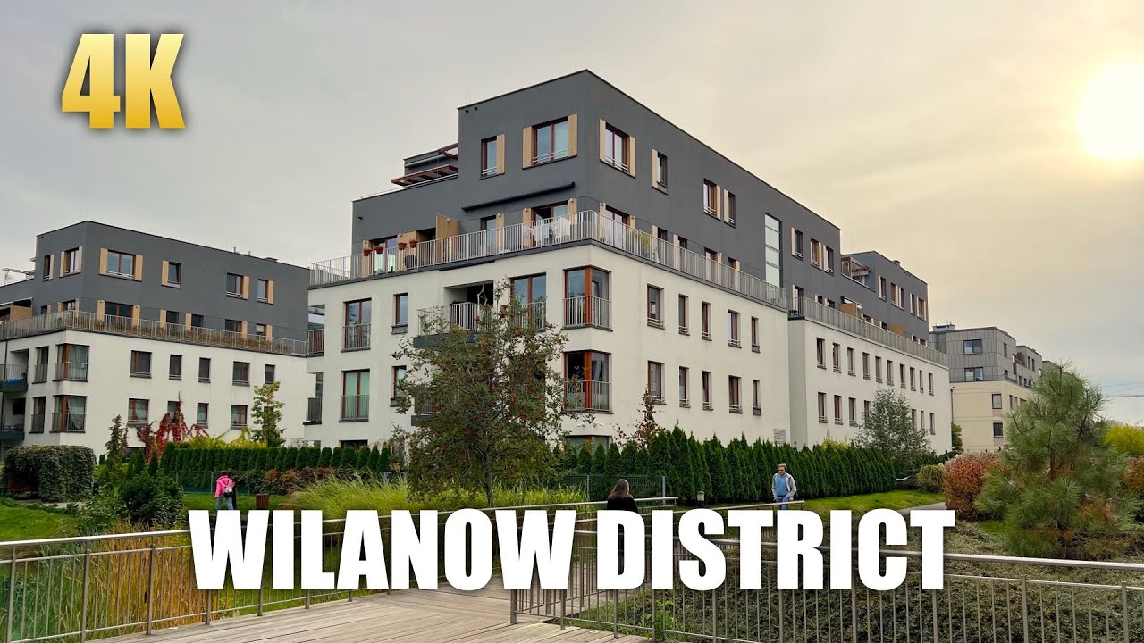 Amazing Wilanow Warsaw 🇵🇱 Poland Walk (Best Residential) Walking Tour Video in Ultra HD 4K 60FPS