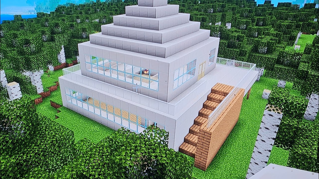 Ein Modernes Haus in Minecraft bauen 2 Etagen #1