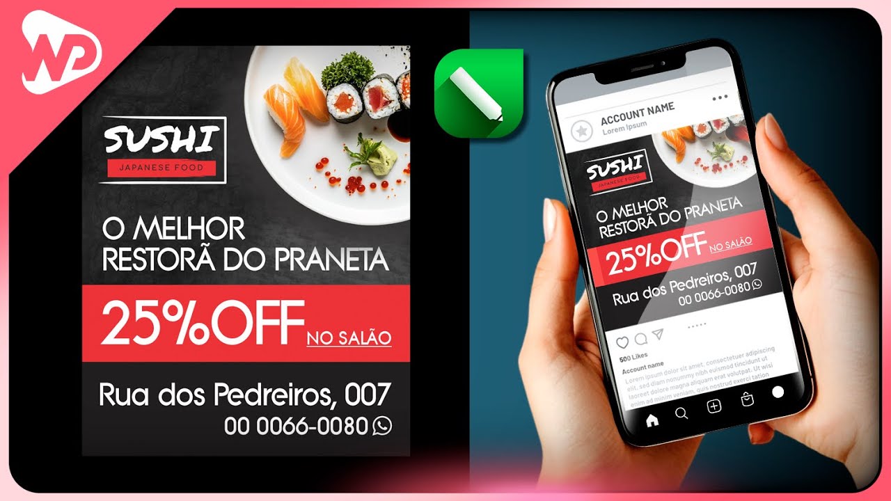 Design de Mídia Social para Sushi no CorelDraw - Passo a Passo para Iniciantes 2026