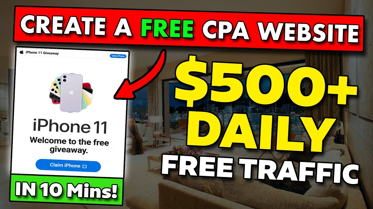 Create A FREE CPA AFFILIATE MARKETING WEBSITE In 10 Mins That Earns $500 Daily With FREE Traffic!