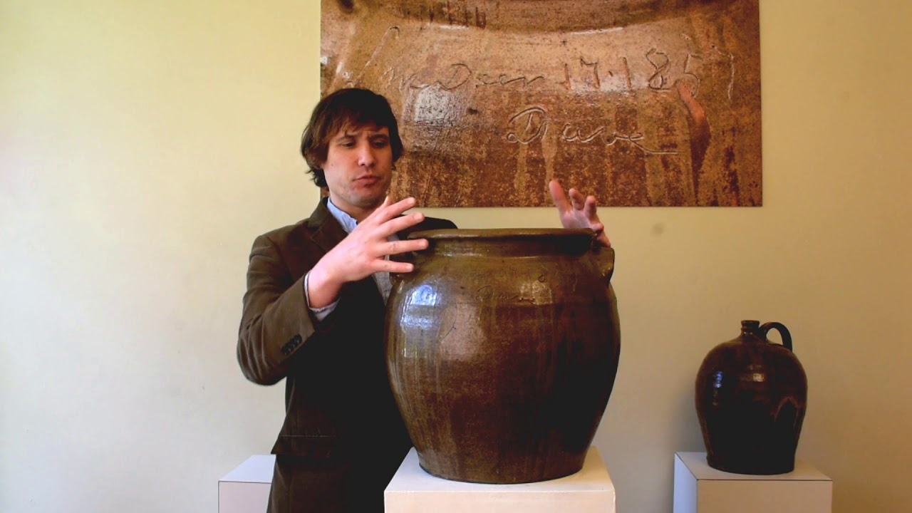 Important Stoneware Jar by the Enslaved Potter, Dave (Edgefield, SC), 1857