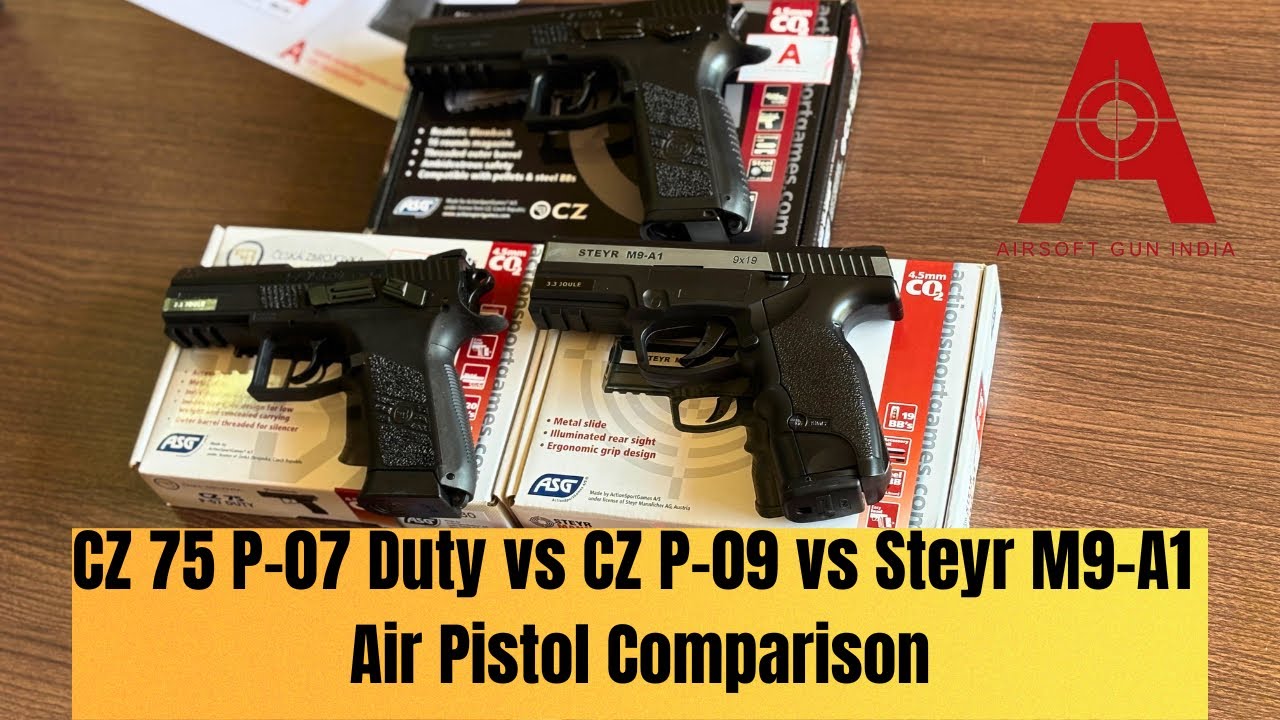 CZ 75 P-07 Duty vs CZ P-09 vs Steyr M9-A1 | Air Pistol Comparison by Airsoft Gun India