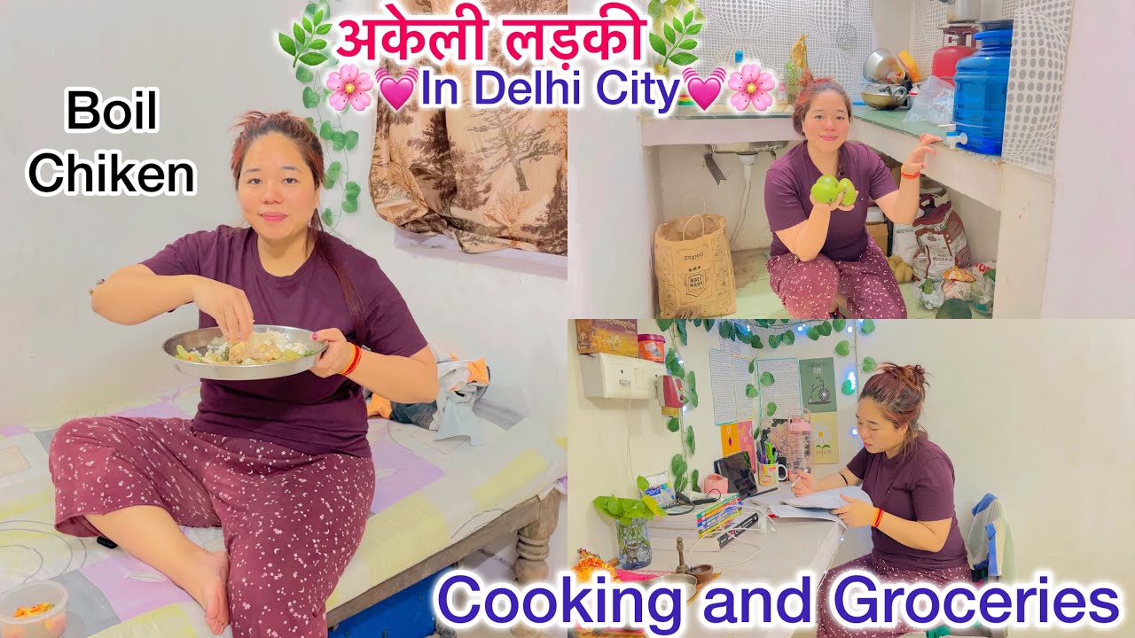 अकेली लड़की🌿In Delhi City🌸Cooking|Studying|managing life Alone🍚🥙📚