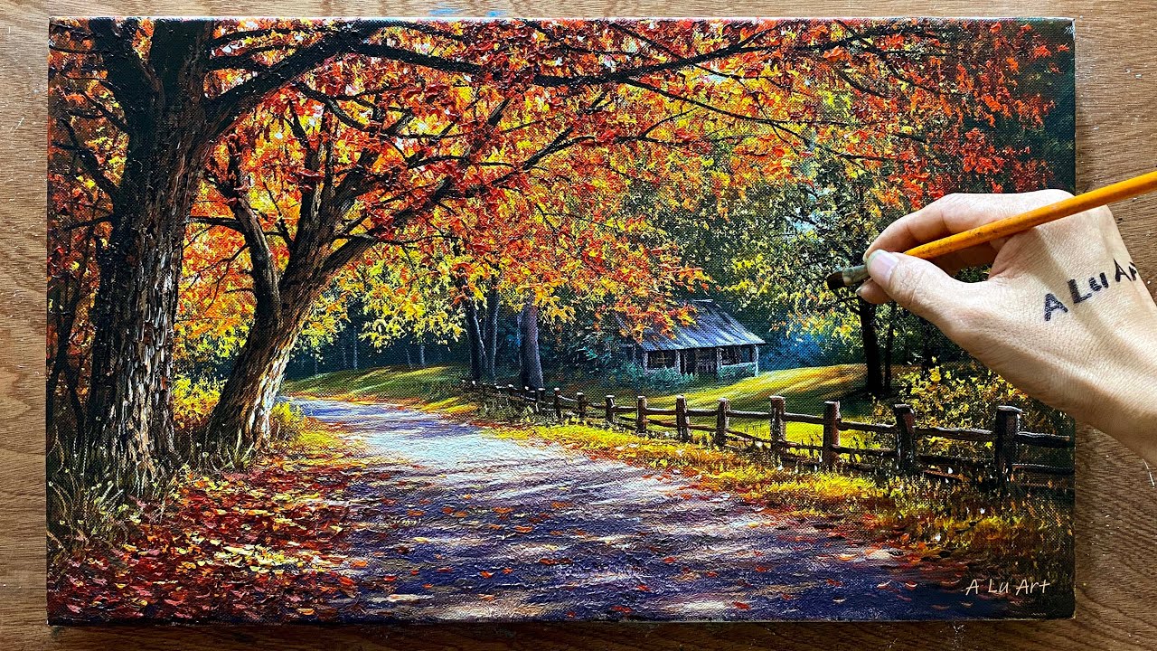 How to draw landscape painting 