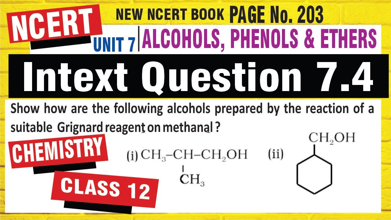 INTEXT QUESTION  7.4 NCERT | ALCOHOLS,  PHENOLS AND ETHERS | CLASS 12 CHEMISTRY UNIT 7 by jain tutor