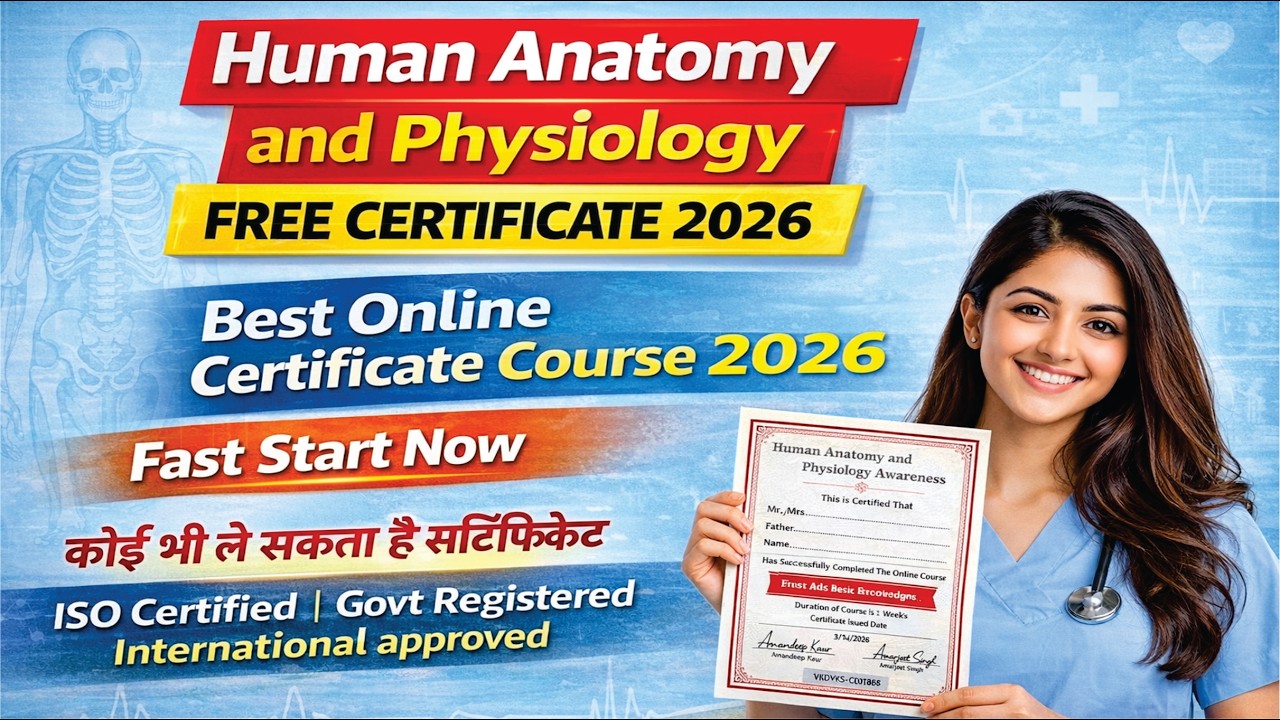 Human Anatomy and Physiology Free Certificate 2026 | Best Online Medical Course with Certificate