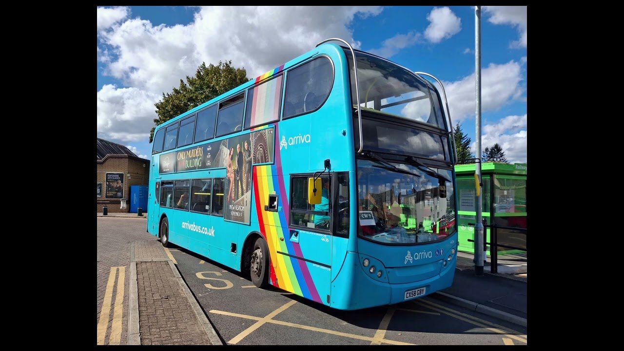 A selection of Arriva buses in Leighton Buzzard.