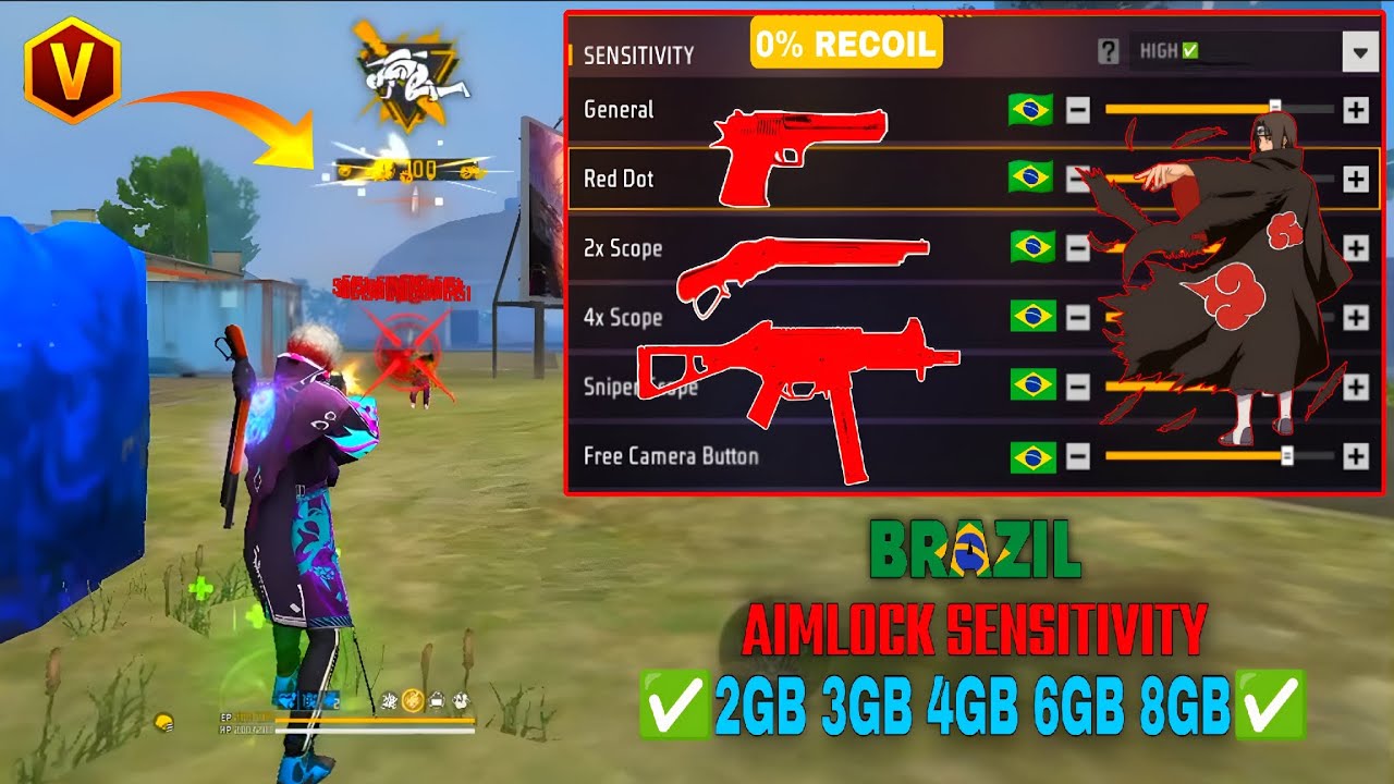 All Gun Headshot Sensitivity Setting After New OB52 Update | Free Fire Max Auto Headshot Sensitivity