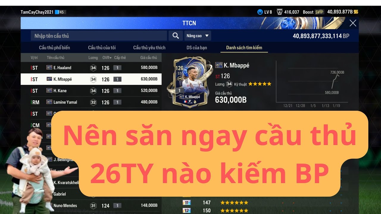 N&ecirc;n săn ngay cầu thủ 26TY n&agrave;o kiếm BP