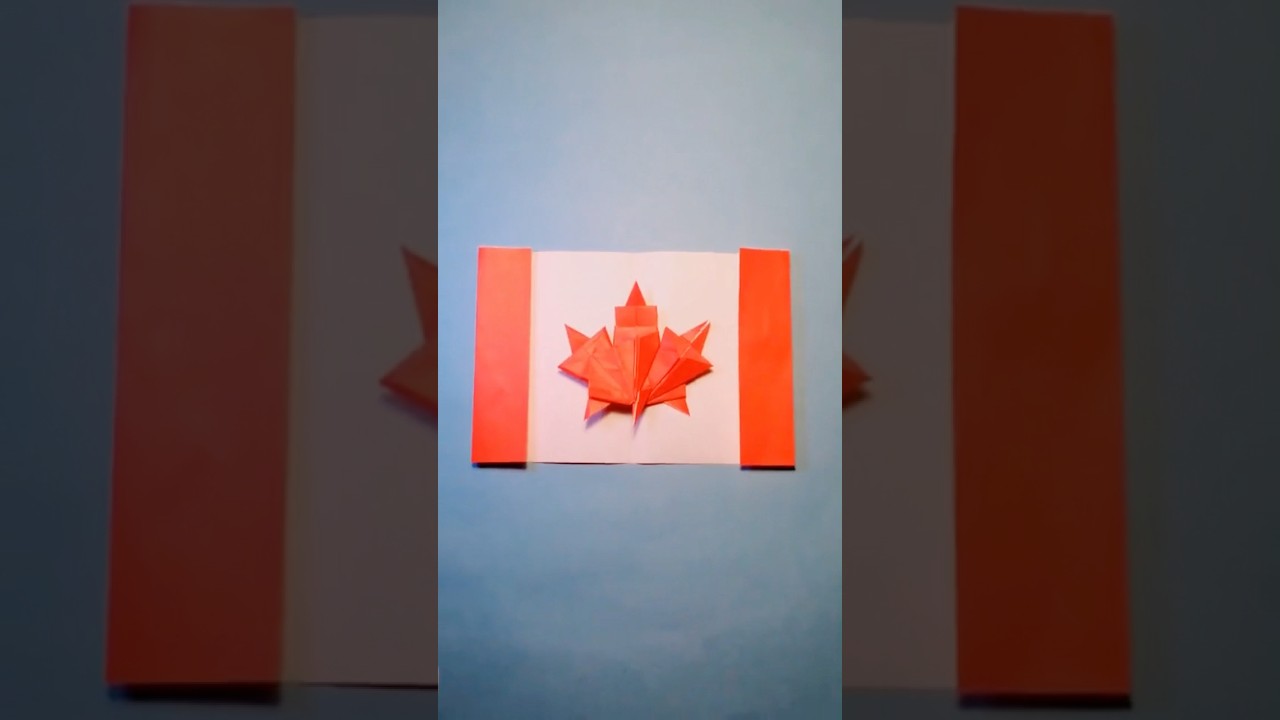 Origami Canadian flag 🇨🇦 #origami#craft#diy#canada#flag
