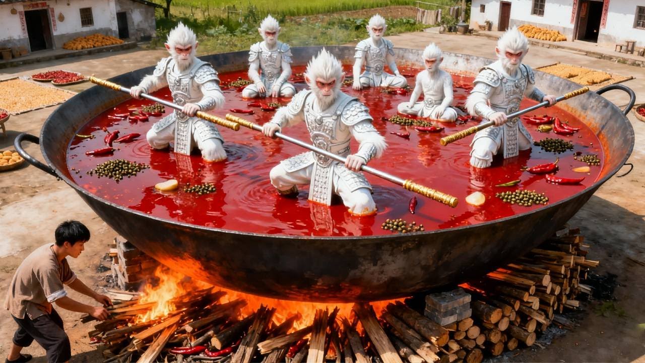 Sun Wukong Butter Hotpot is here, it smells so good #rural #hotpot #food