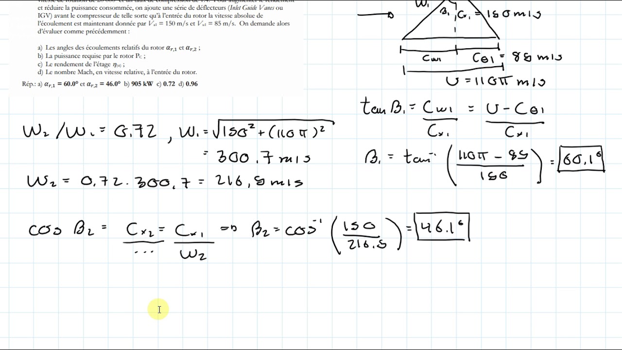 Exercice 5.4 du TP 3 sur les triangles de vitesses