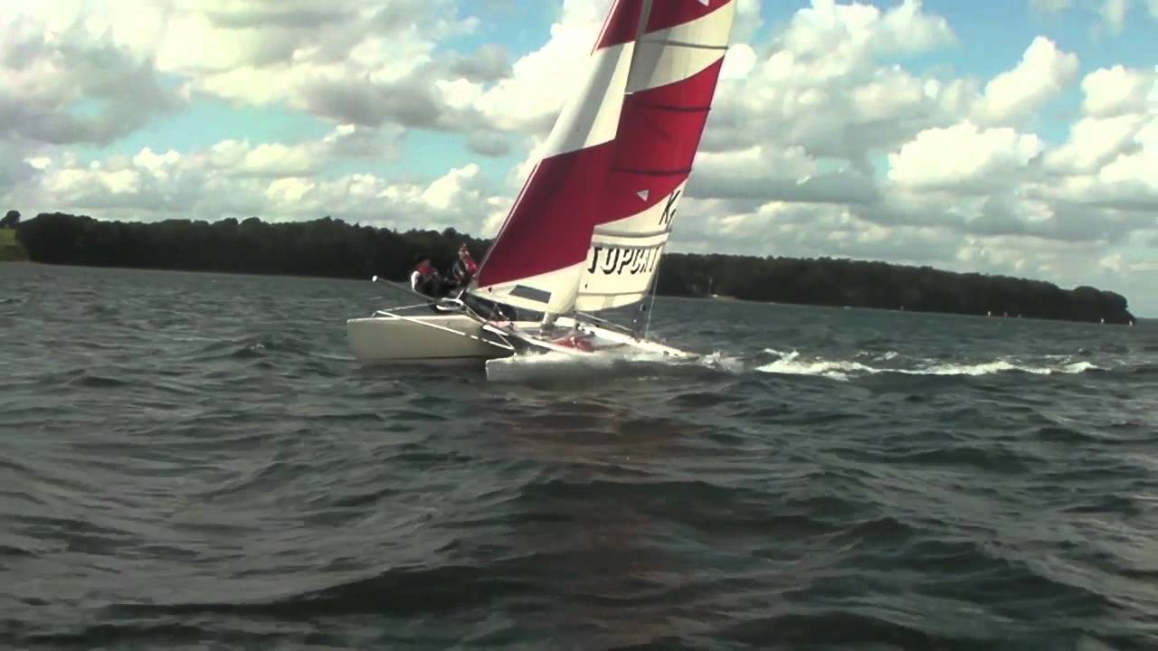 Sailing TopCat F2 / K1 at Christiansfeld, DK