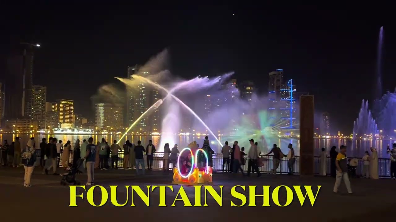 Al Majaz Water Front Fountain Show #winter #majaz #lightfestival #sharjah 