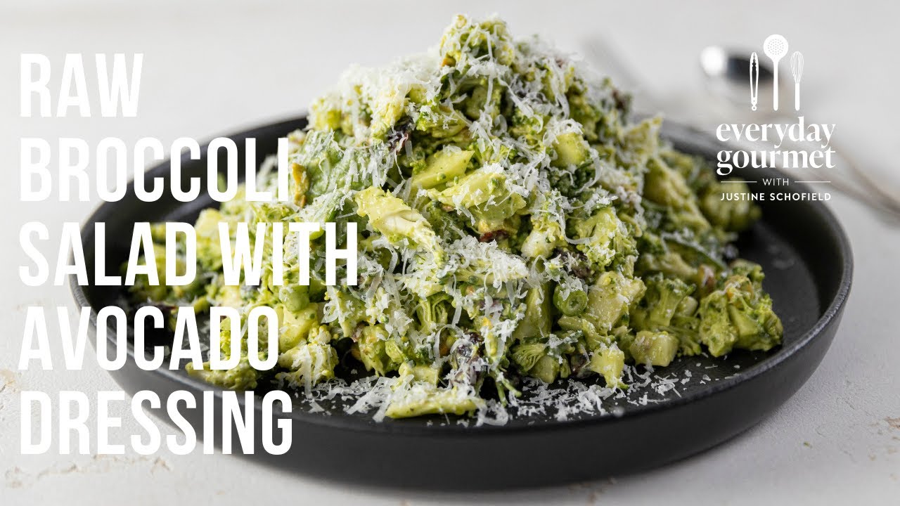 Raw Broccoli Salad with Avocado Dressing | EG12 Ep44