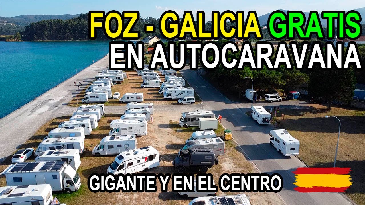 Foz, Galicia Gratis en Autocaravana 🇪🇸 Área municipal, gigante y en el centro de todo