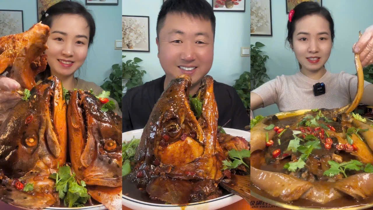 Mukbang Yang Zai Food | Full Video Year 2024 Eating Braised Fish Head, Braised Stingray Spicy